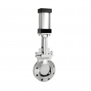 氣動(dòng)對(duì)夾式刀閘閥PNI.0 DN200的，材質(zhì)碳鋼